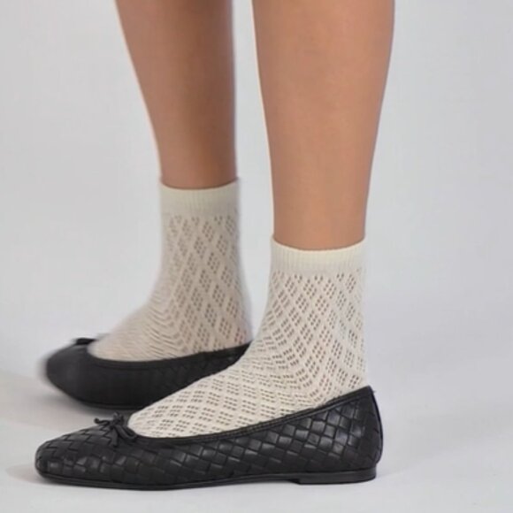 NEW BERNARDO Made In Brazil Leather Gwynn Woven Ballet Flats in black 2510 6M3 - Picture 8 of 11